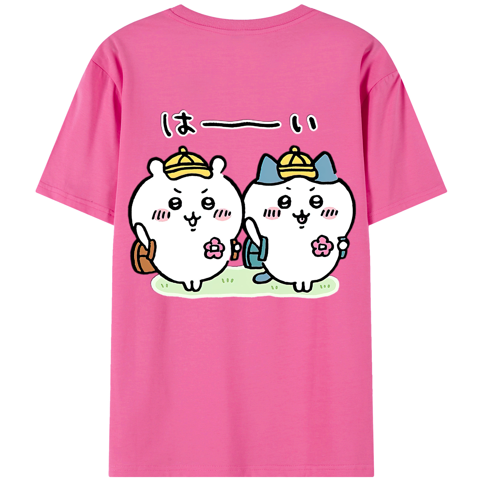 （画像用） ちいかわ ハチワレ Chii-kawa hachiware レディース半袖Tシャツ(バックプリント)